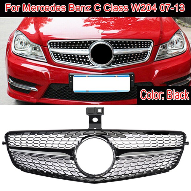 Diamond Front Grille Grill Fit Mercedes Benz W204 C Class C250 C300