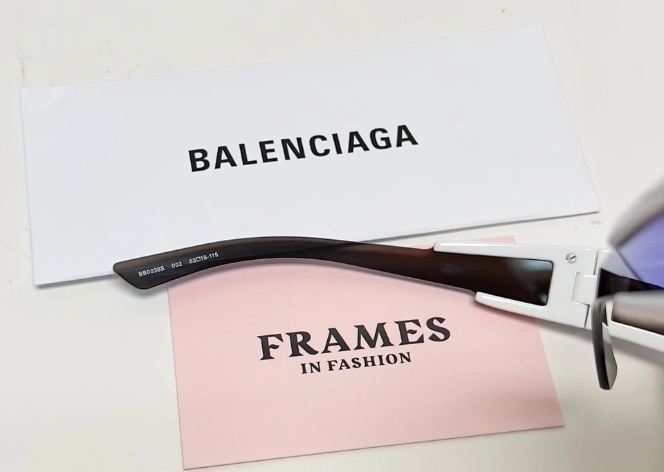 Gafas de sol BALENCIAGA UNLIMITED 0038 blancas azules envolventes espejadas de moda BB0038S Foto 2 de 4