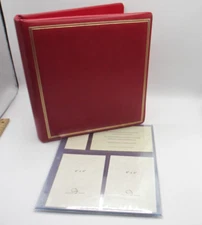 T. Anthony Photo Album Leather 11x12 Ring Binder 108 Clear Pockets Red $425