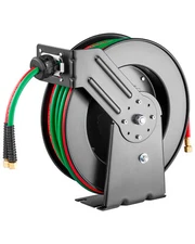 Retractable Welding Hose Reel 1/4 in x 50FT Oxygen Acetylene Rubber Hose R Grade