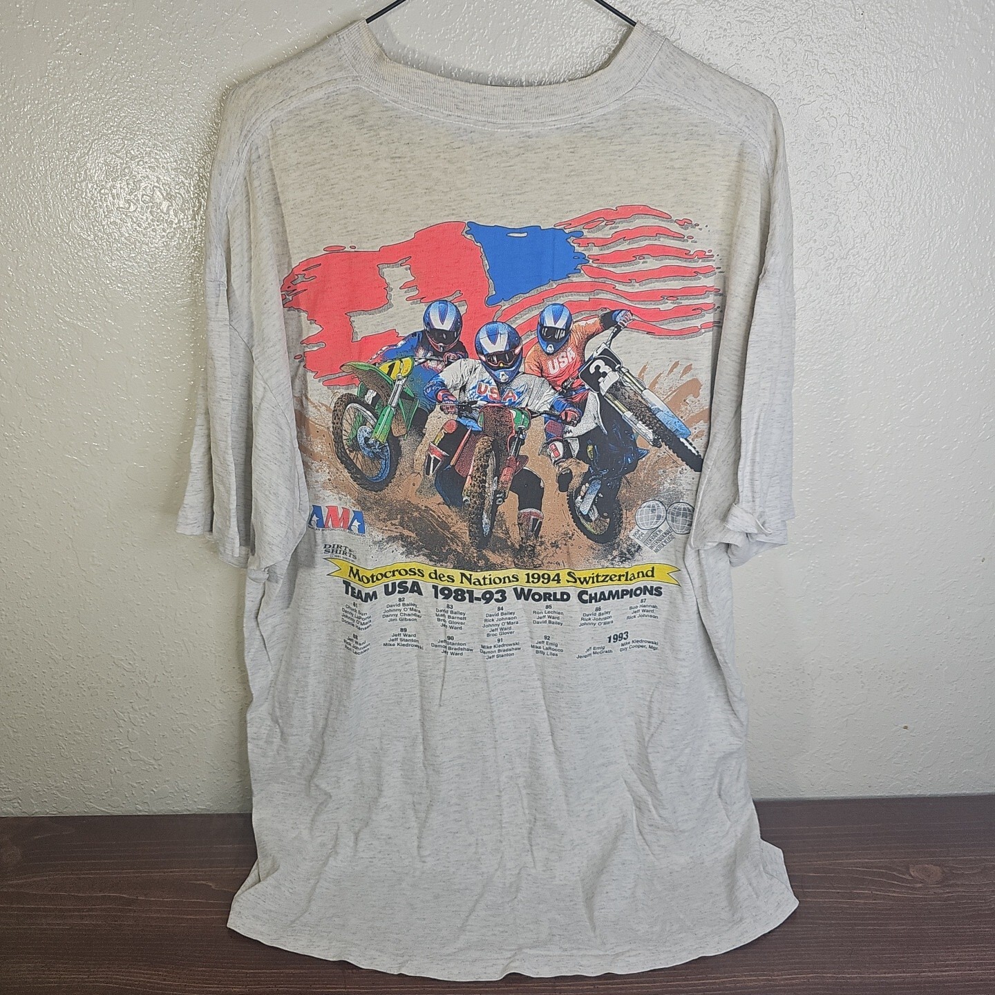 1994 Switzerland Motocross Des Nations LaRocco Emig Kiedrowski Team USA T-Shirt