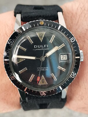 Dulfi Uhr Superautomatic Skin Diver Watch Stahlgehäuse Vintage Deep Montre