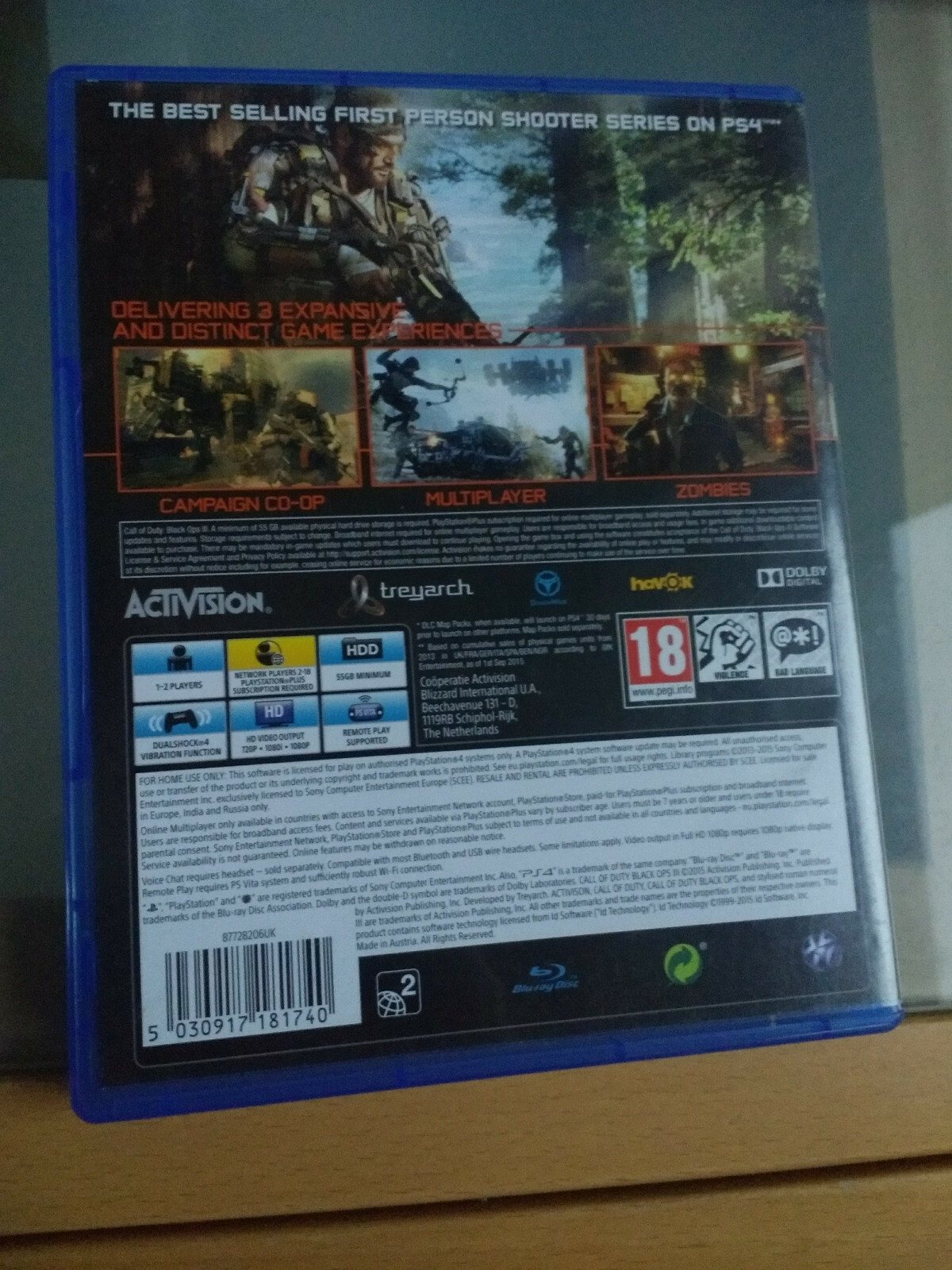 COD BLACK OPS 3 PlayStation 4 PS4 Game CALL OF DUTY BLOPS III First