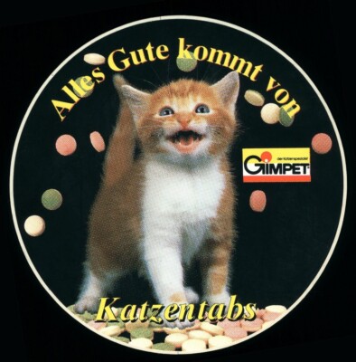 Advertising Stickers - GIMPET - 10x10cm - Vintage Advertising Advertising Cat Kitten