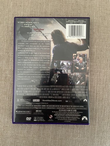 World War Z Brad Pitt DVD Region 1 US Import Great Condition Action Picture - Picture 2 of 4