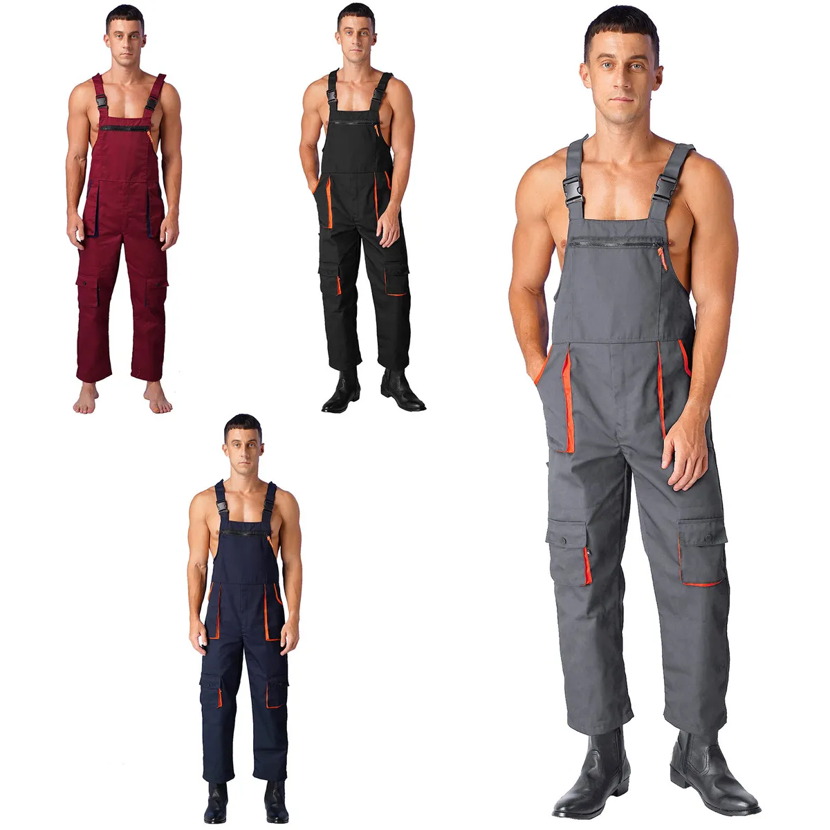 Men Wear Resistant Overalls Jumpsuit Work Dungarees Male Bib and Brace  Coveralls