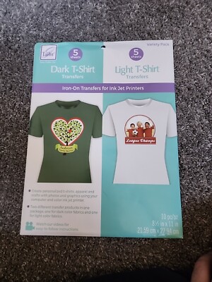 June Tailor Iron-On Transfers For Ink Jet Printers, Dark & Light T-Shirts