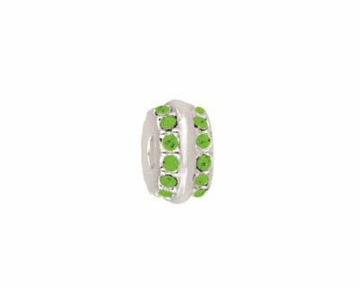DaVinci Stopper Charm Bead Inspiration Spacer CZ 2-Row August Birthstone Green