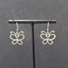 Butterfly Sterling Silver Pierced Earrings 925 5/8"
