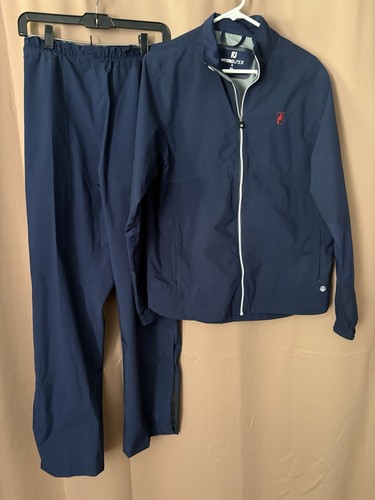 Footjoy Hydrolite X Rain Jacket & Rain Pants Size S Navy Blue Cardinal Logo