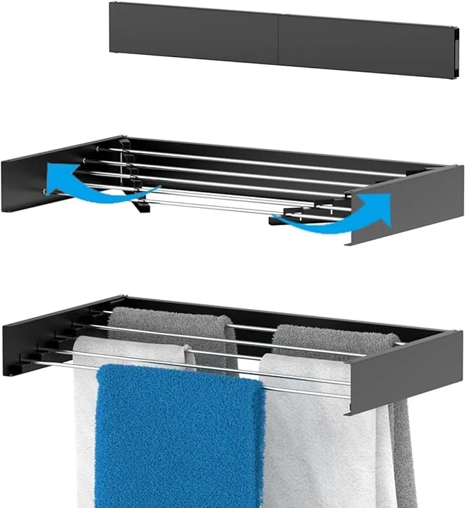 Wandtrockner Wäscheständer wandmontage Scherenwäschetrockner ausziehbar 80/100cm - Bild 2 von 4