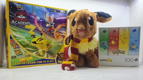 Pokemon Battle Academy Game Eevee Plush Scarf Kanto 100 Pc Puzzle Lot