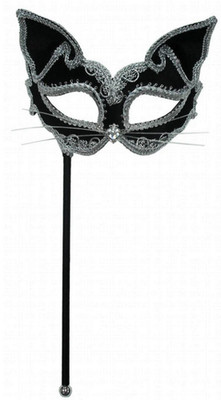 Rubies Katzenmaske Am Stab Erwachsene Karneval Maske Halloween Schwarz EM424