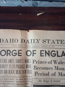 Tuesday Morning January 21 1936 Headline King George Is Dead Vintage Newspaper