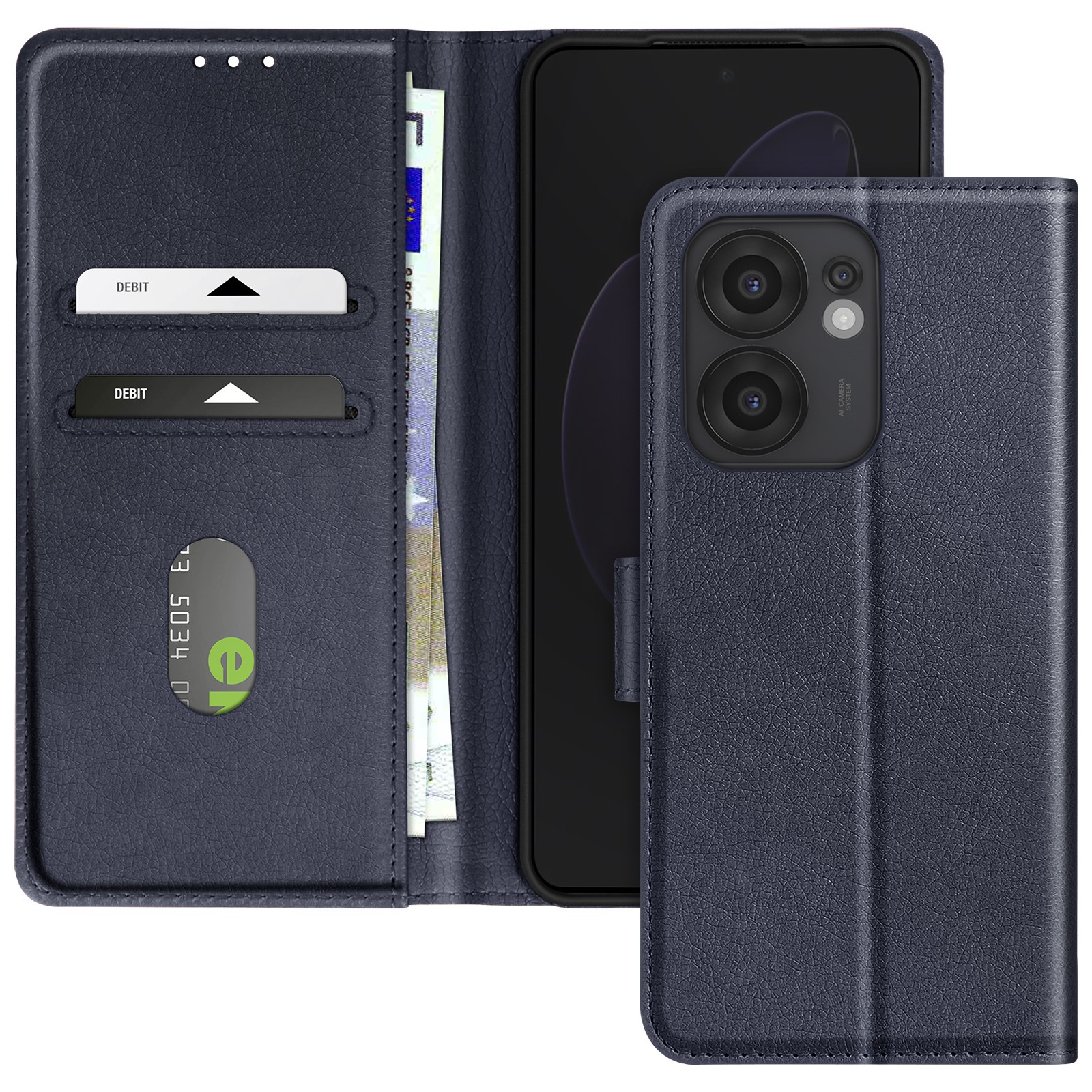Protection antichoc Oppo Reno 13 FS avec range-carte contre les rayures