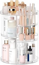 Rotating Makeup Organizer DIY 8 Adjustable Layers Spinning Skincare Organizer