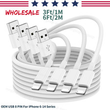 USB Charging Cable 6FT/3Ft Cord For i-Phone 14 13 12 11 8 6 SE Fast Charger LOT