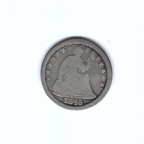GOOD 1845 SEATED LIBERTY HALF DIME