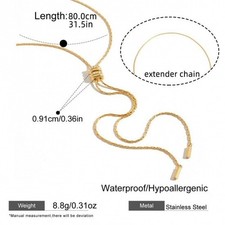 Long Chain Pendant 304 Stainless Steel Costume Jewellery Necklace