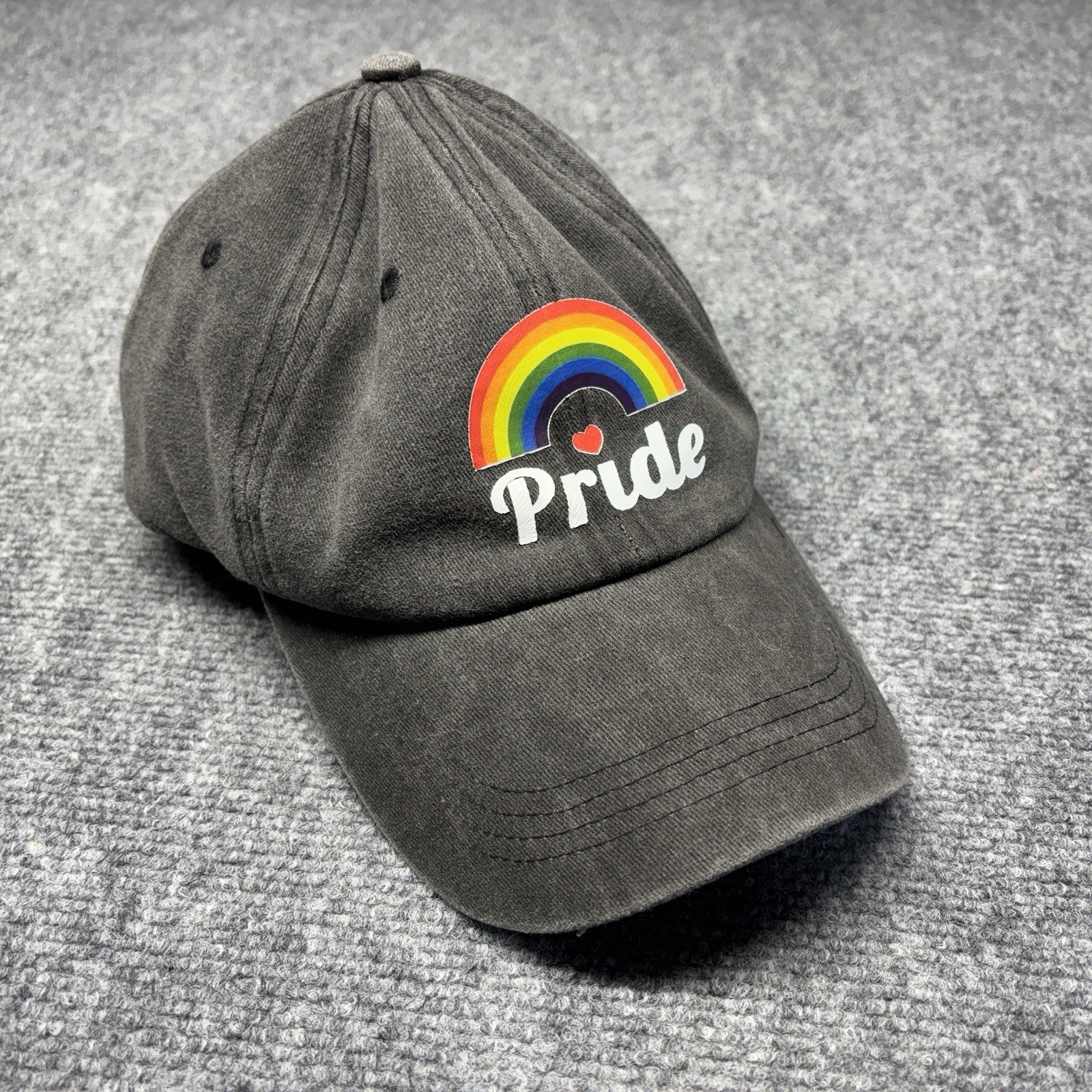 Pride Rainbow Adjustable Baseball Cap Charcoal Gr… - image 1