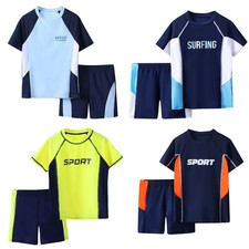 Kids Boys Set Two Piece Outfit Sun Protection Suit Casual Short Sleeve Party