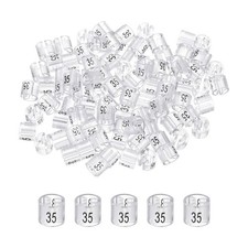 Clothes Hanger Marker Colored Hanger Sizer Number 35, Trasnsparent 100 Pcs
