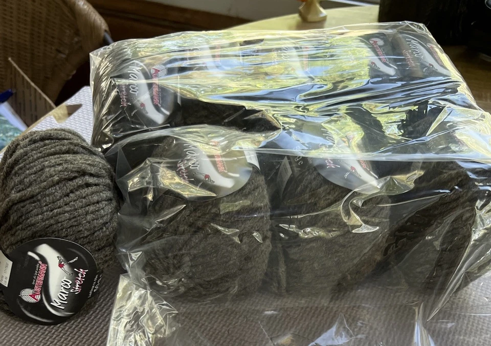 MARCO STRETCH AUSTERMANN YARNS: Bulky Wool/Acrylic- Dark Gray- Lot 9 +patterns - Image 3 of 4