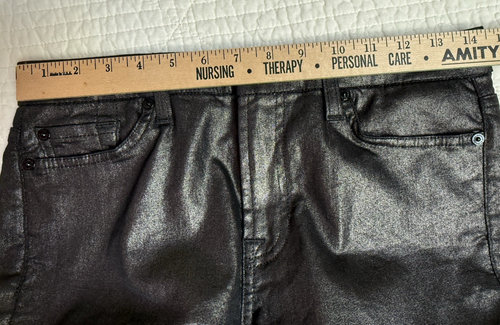 7 FOR ALL MANKIND Damenhose Kupfer Schimmer beschichtet glänzend braun Größe 28 - Bild 6 von 9