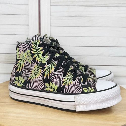 Sneakers alte Converse Eva Lift Tropical Jungle Print Platform nere 4 5