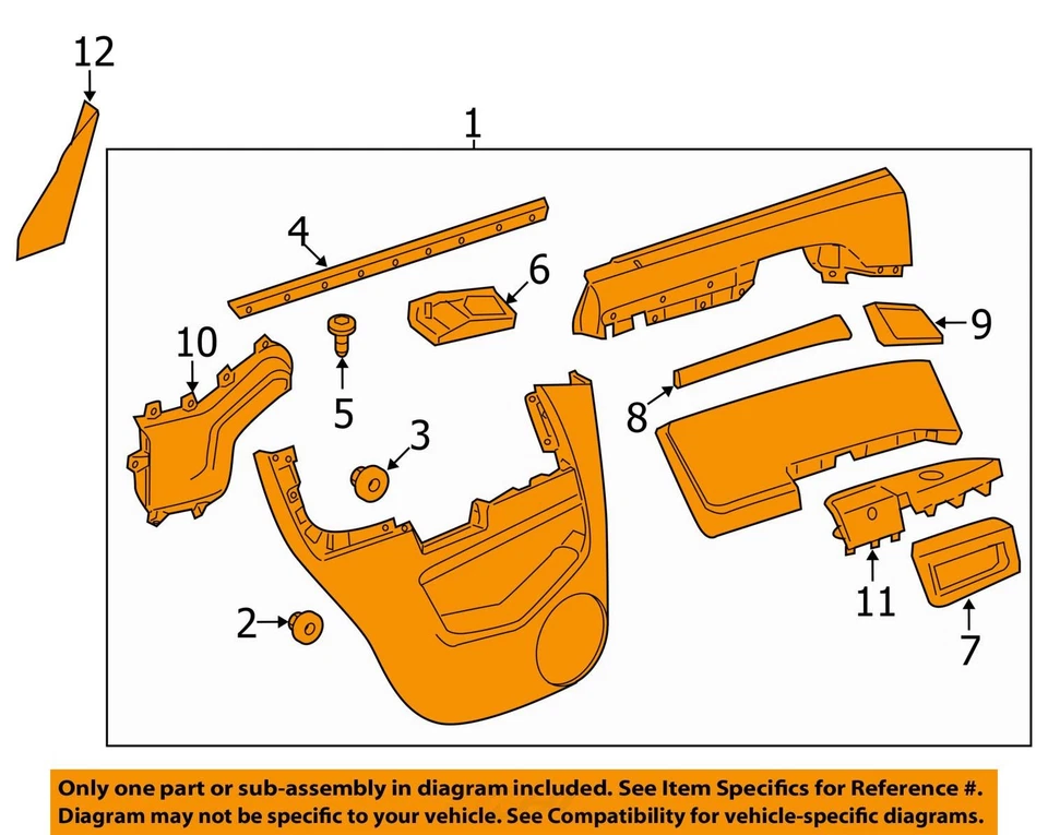 ПОДХОДИТ ДЛЯ 2012 CHEVROLET CAPTIVA SPORT ОТДЕЛКИ RR S/D 20946923 - НОВЫЙ OEM 20946923 - Изображение 2 из 3