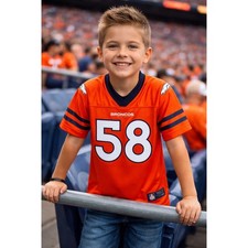 Camiseta deportiva de los Denver Broncos Von Miller juvenil grande 12 14 naranja ropa del equipo de la NFL 58