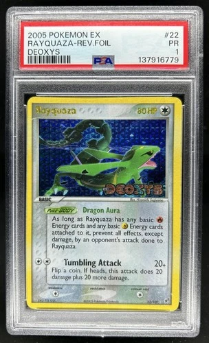 2005 Pokemon EX Deoxys Rayquaza Reverse Holo #22/107 PSA 1