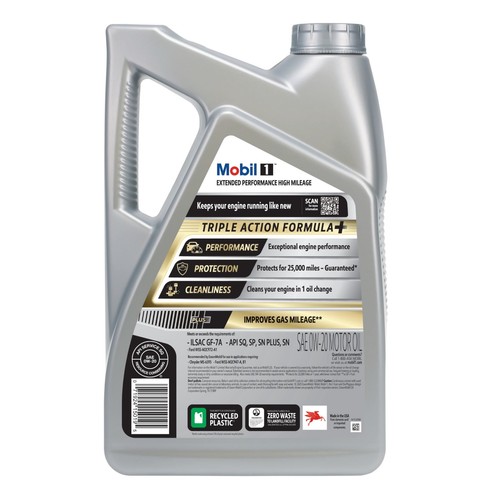 2 Packs Mobil 1 Extended Performance High Mileage Full Synthetic Motor Oil 0W-20 - Picture 4 of 9