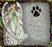 Joseph's Studio ROMAN 9" Pet Memorial Angel Heart Faithful Friend Stone NIB