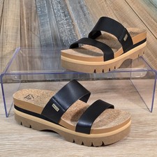 REEF Cushion Vista Hi Women's Size 10 Black Platform Slide Sandals Cork