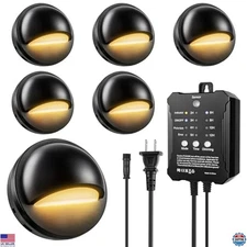 Low Voltage LED Deck Lights Kit, IP67 Waterproof, Warm White, 6 Pack
