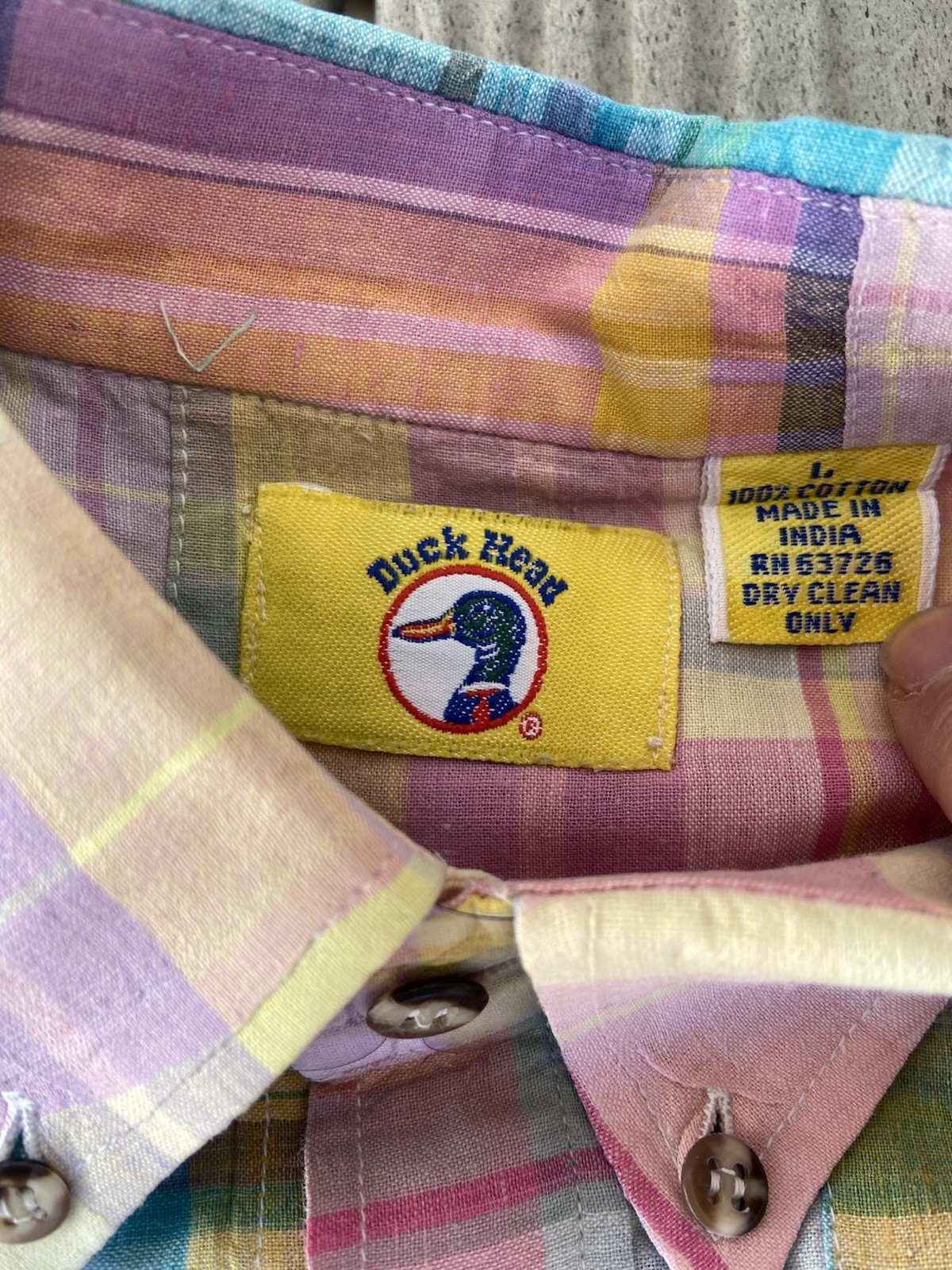 Duck Head Madras Patchwork Button Down Shirt Mens… - image 6