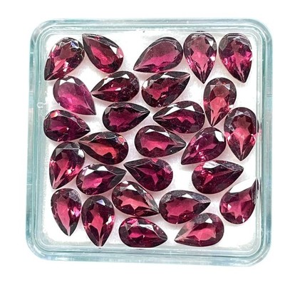 16 Pcs Natural Rhodolite Garnet 8x5mm Pear Cut Loose Untreated Gemstones Lot