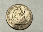 New Listing1860 SEATED LIBERTY silver U.S. half dime. VG, damaged. #q1
