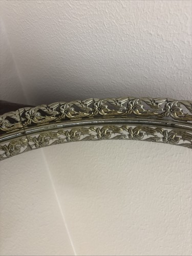Vintage Oval Shape Tray Vanity Mirror Tray 13 1/4 In # 8 1/4 In - Picture 13 of 21