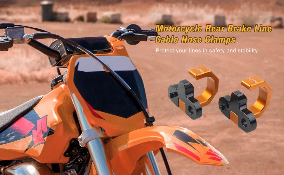 2pcs Rear Brake Line Hose Snap Clamp Fit Suzuki RM125 RM250 1996-2008 — 第 3/4 张图片