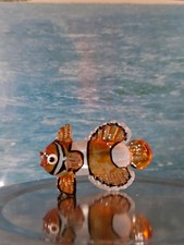 USA Ship -Hand Blown Orange Clown Fish Art Glass Collectible Figurine Gift Decor