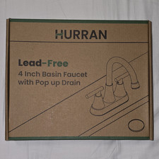 Hurran 4 in Centerset 2-Handle Lead-Free Bathroom Faucet Brushed Gold Pop-Up