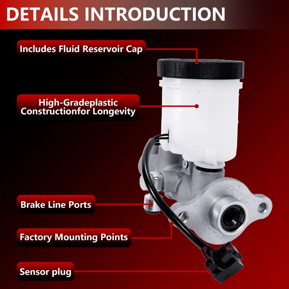 Cilindro maestro de freno con depósito y sensor para Mazda Miata 1990-1997 diámetro 7/8 pulgadas Foto 3 de 4