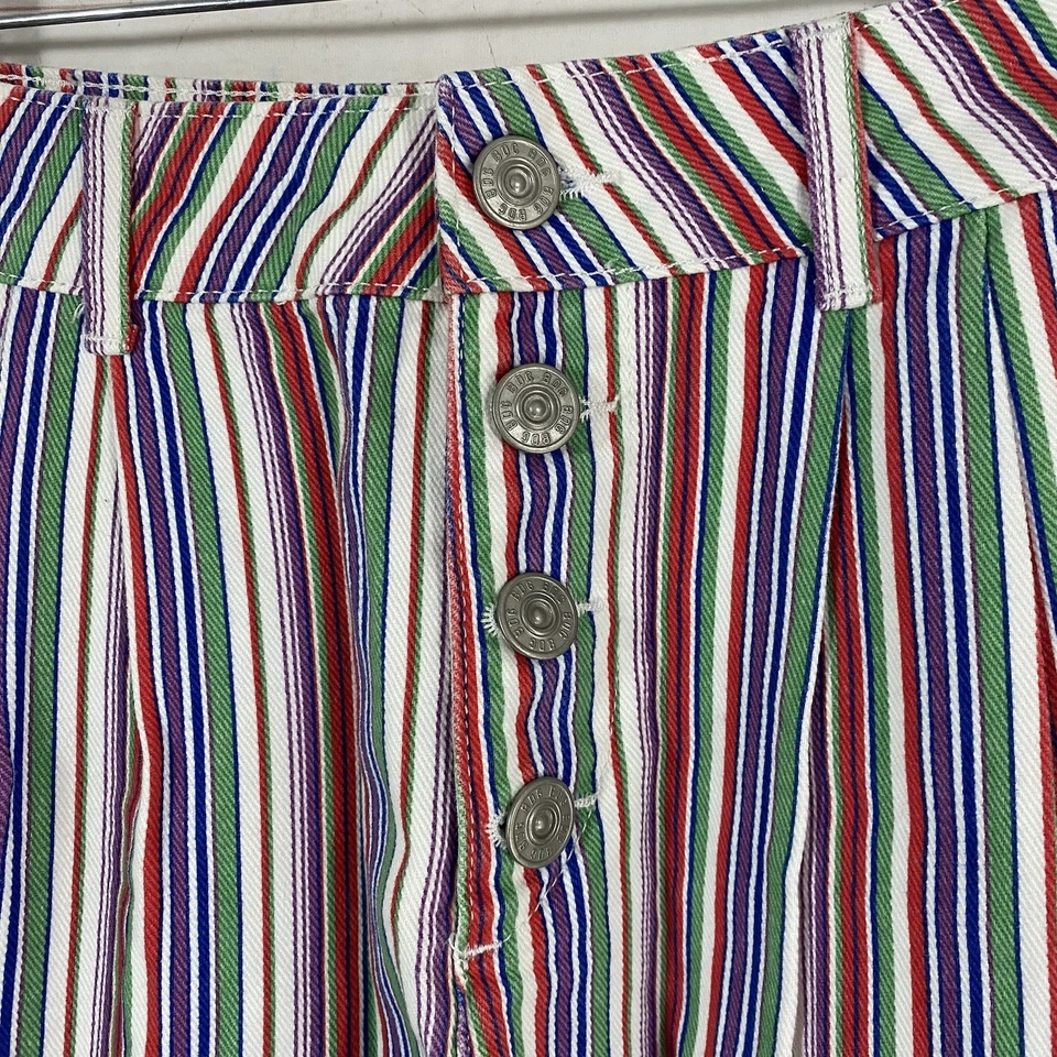 Pantalón Corto BDG Urban Outfitters Mujer Lisboa Rayas Abotonada Talla 0 Multicolor Foto 4 de 4