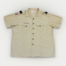 Boy Scouts of America BSA Men s Adult 2XL XXL Traditional Tan Shirt Made In USA