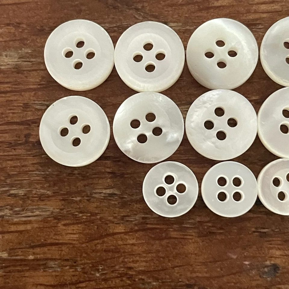 Brooks Brothers Replacement Shirt Buttons Shell 14 White Golden Fleece - Image 3 of 4