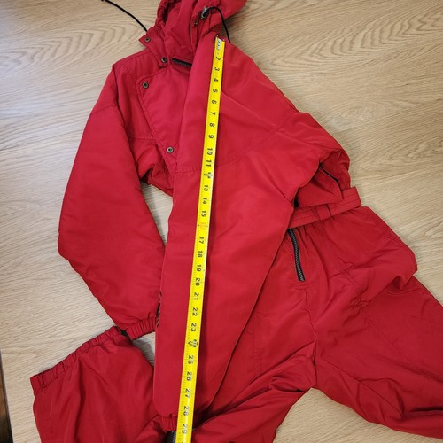 Vintage Nils High Neck Solid Red Winter Ski Snow Suit Womens 8 Quilted Belted - Picture 7 of 24