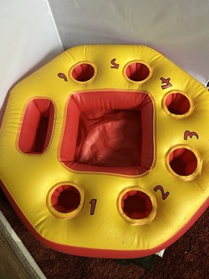 AIRHEAD Inflatable Bean Bag Toss Pool Float Yellow/Red 6-Hole