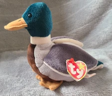 JAKE the Mallard Duck retired Beanie Baby NWT April 16, 1997 bird plush toy PE